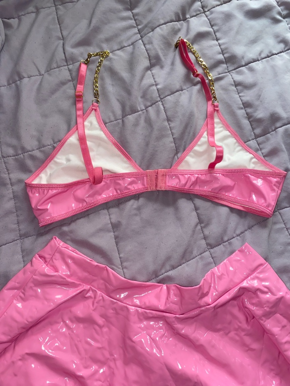 Pink Vinyl Two-Piece Set - Picture 4 of 4